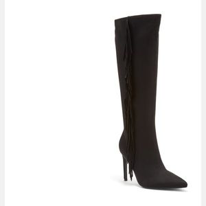 Black fringe boots